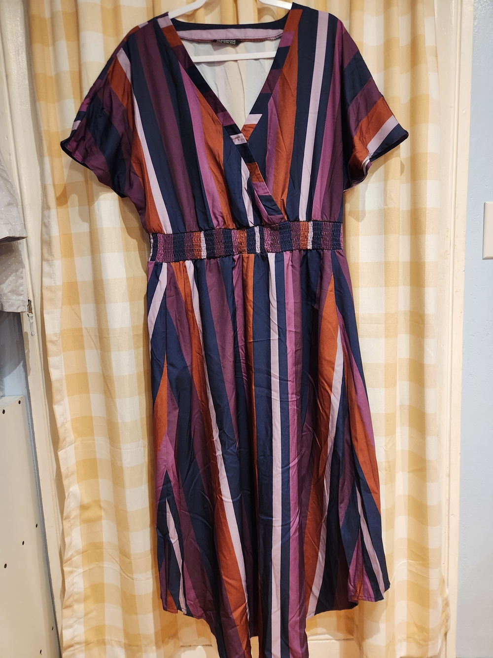 BloomChic Striped V-Neck Midi Dress Size 14-16